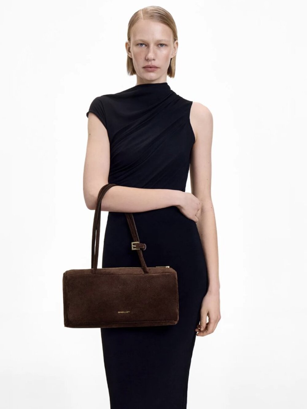 BAGLLET BG203 Brown Emilia Italian Suede Shoulder Bag Ukrainian Designer - Picture 6 of 14